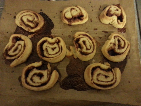 Poor melty cinnamon rolls, but they went to a good home